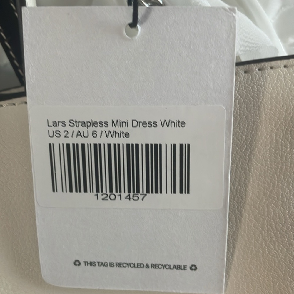 Princess Polly white strapless ruffle mini dress size 2 - Picture 4 of 4